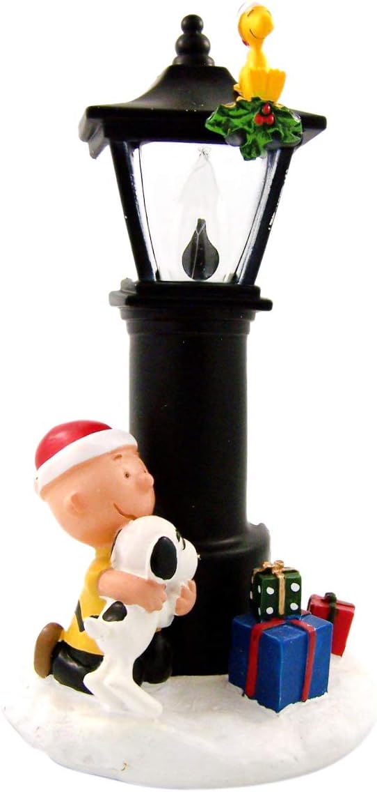 Roman | Charlie Brown and Snoopy Flicker Night Light - 8.25 Inch Decorative Lamp