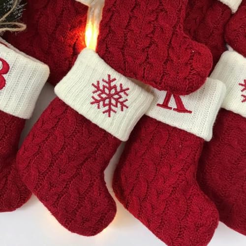 Christmas Stockings with Initials, 5.5 * 7.1in Small Embroidered