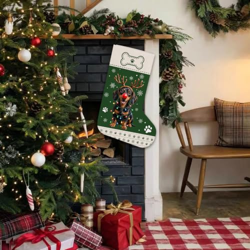 Dachshund Christmas Stockings - 17 Inch Dog Socks Decoration for Holiday Decor