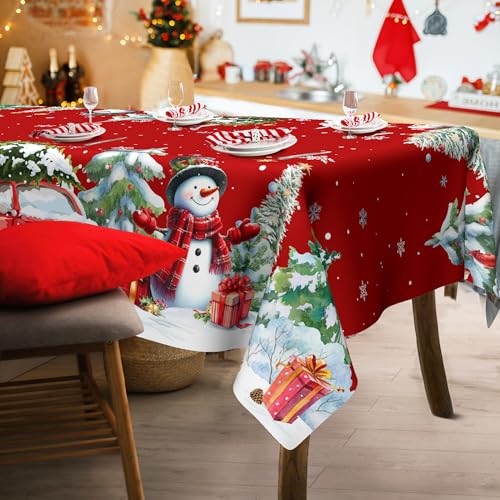 Christmas Tablecloth 60x84 Inch Rectangle, Decorations For Home