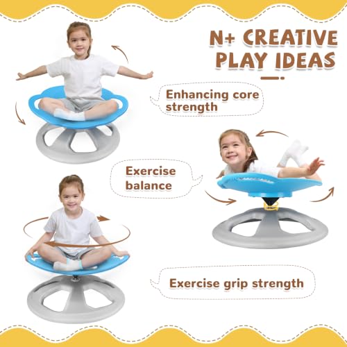Kids Spinning Chair for Autism Sensory Toys with Handles - Blue / Car-Seat