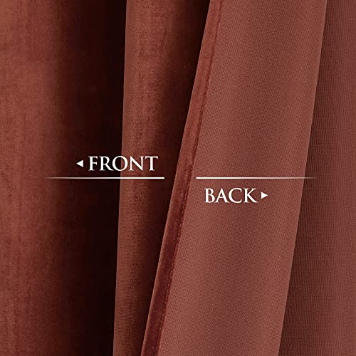 StangH Rust Room Darkening Velvet Curtains W52 x L108 inches 1 Panel