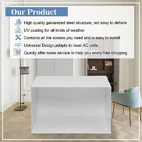 Kalageen 26-Inch Universal Wall Air Conditioner Sleeve - Durable Metal AC Wall Cover