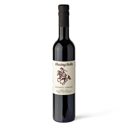 Blazing Bella Barrel Aged Balsamic Vinegar of Modena, Italy – Thick, Rich & Naturally Sweet – Premium Traditional Italian Balsamic for Everyday Use – 16.9 fl oz (500ml)