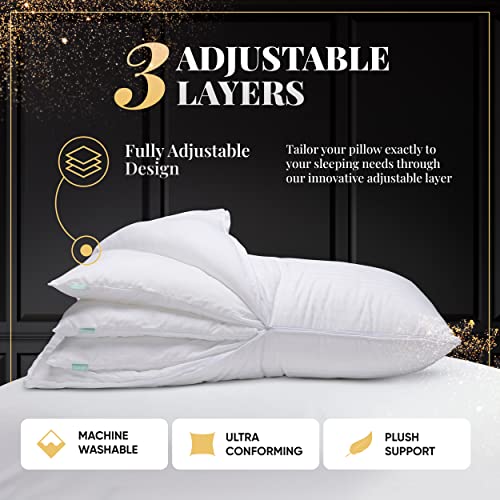 EverSnug Adjustable Layer Luxury Pillow Set - Standard/Queen, Cooling, Down Alternative