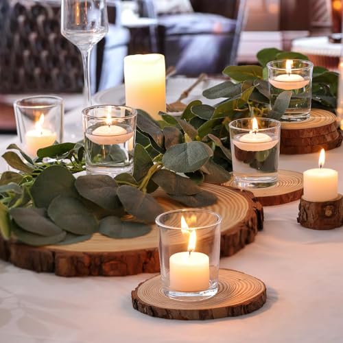 Letine 36-Pack Clear Glass Votive Candle Holders - Tea Light & Flameless Candle Holders Set