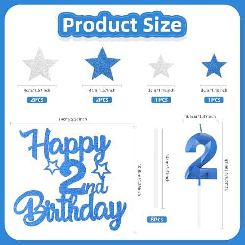 Royal Blue 55th Birthday Candles Cake Topers Set,Men 55th Birthday Decorations,Royal Blue Number 55 Candle for Cake,Boys Girls Personalised Cupcake Toppers for Men Women Party Supplies