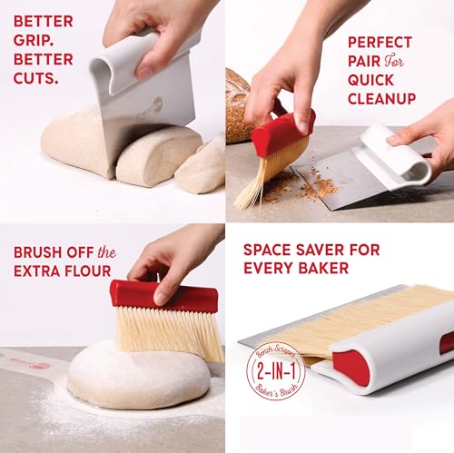 Sourdough Starter Kit with Oval & Round Banneton Proofing Baskets | Artisan Bread Baking Set