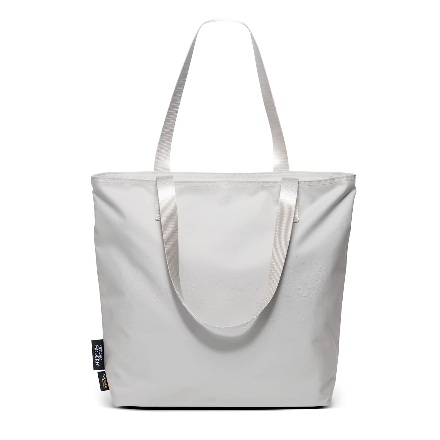Simple Modern Tote Bag for Women | Medium Water-Resistant Laptop Purse with Compartments and Zipper Top | Shoulder Bag with Pockets for Work, Travel & School | Almond Birch