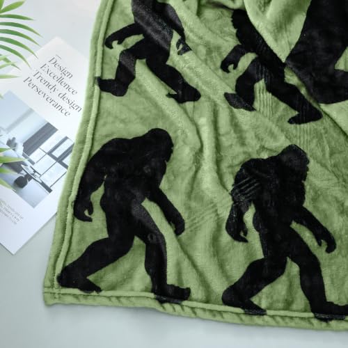 Bigfoot Throw Blanket 50x60 Inch Sasquatch Woodland Decor Gift for Men & Women