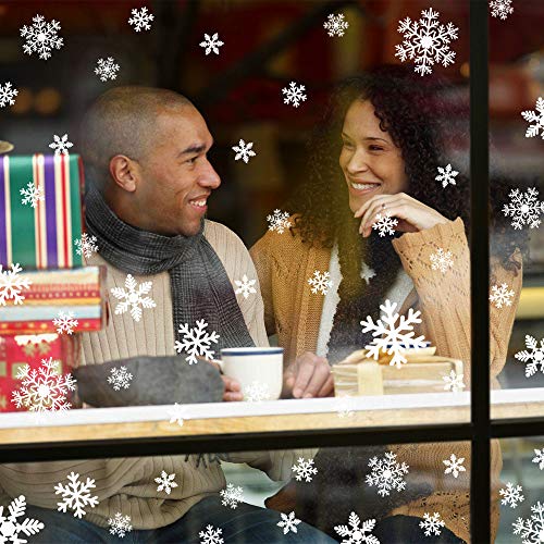 LUDILO 135Pcs Christmas Decorations Window Clings Snowflakes Decals