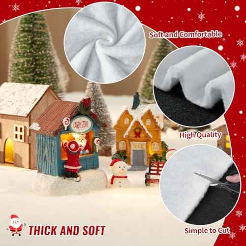 Christmas Fake Snow Blanket, Artificial Snow for White Christmas Tree Decorations, Soft Fluffy Faux Snow Blanket for Winter Wonderland Christmas Village Displays,3 x 8 Ft