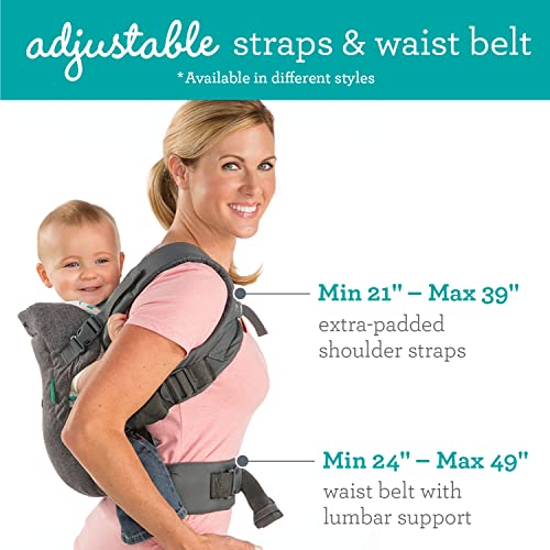 Infantino Flip 4-in-1 Baby Carrier Gray - Convertible Ergonomic Design for Newborn to Toddler