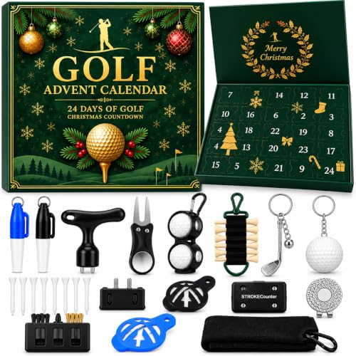 Golf Advent Calendar 2026 for Men – 24 Day Christmas Countdown with Golf Accessories