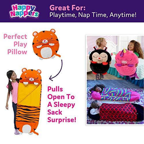 Happy Nappers Large Pillow & Sleepy Sack Toy Tiger Tobi 66 x 30
