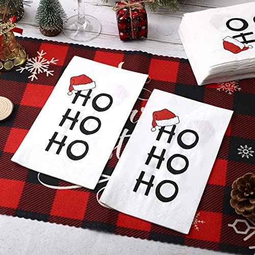 Hotop Christmas Napkins 100 Pcs Disposable Cocktail Dinner Hand Towels Holiday