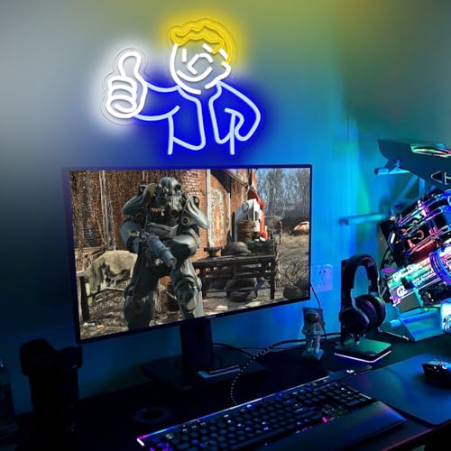 Vault Boy Neon Sign - Gaming Wall Decor LED Neon Light for Game Room Bedroom
