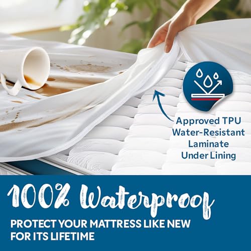 Guardmax Full Mattress Protector Zippered 12" Deep Waterproof Bed Bug Cover - White