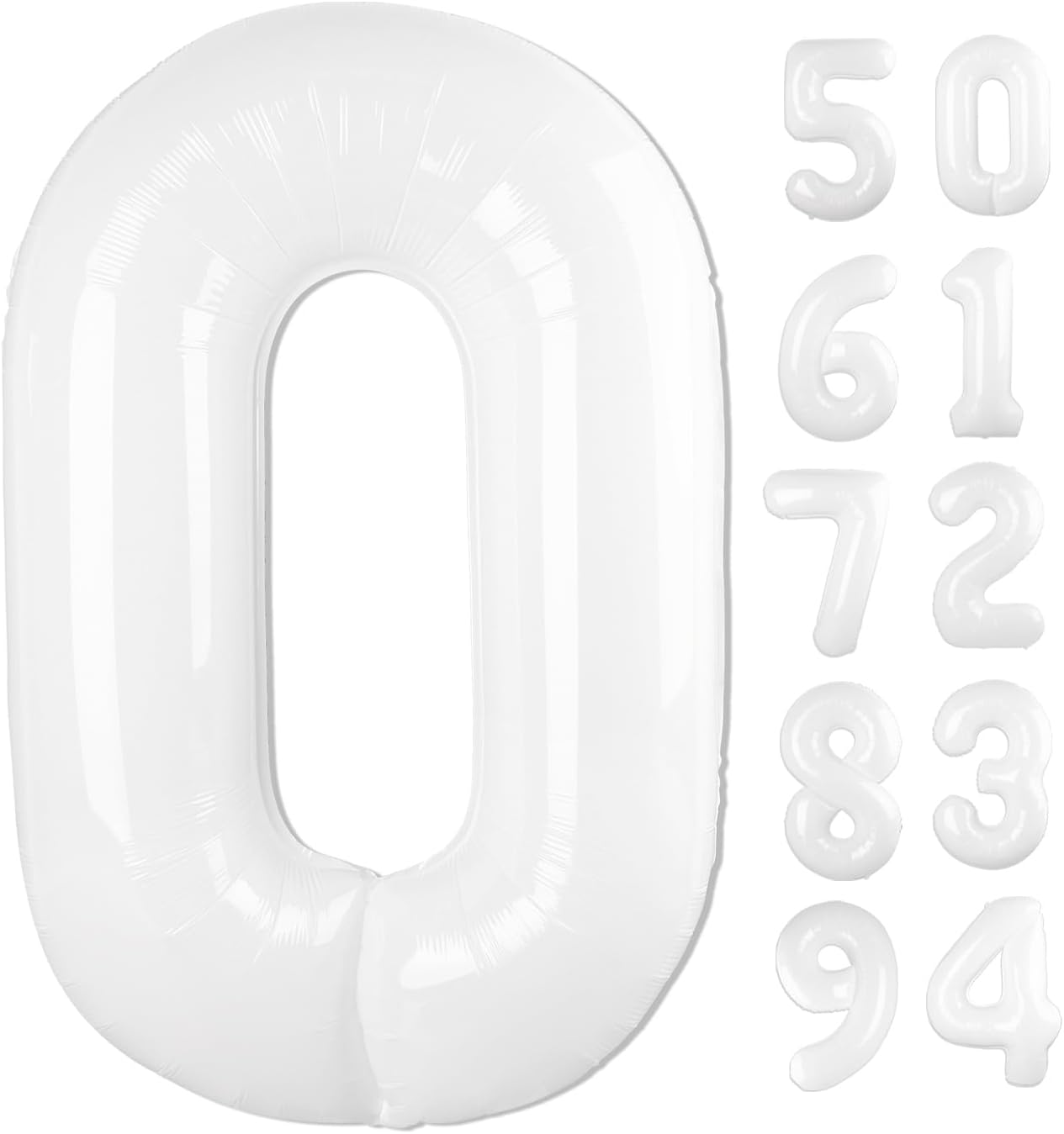 Translucent White Number Balloon | 40-Inch 0 Balloon for Birthday Decorations & Party Supplies