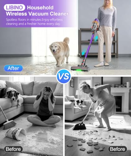 Cordless Vacuum Cleaner V10 55KPa Anti-Tangle Stick Vac Purple Gold
