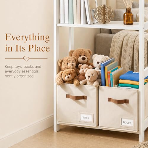 Storage Cubes 8 Pack - Beige Fabric Organizer Bins for Closet Shelves