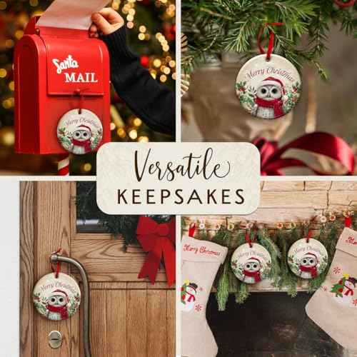 Owl Christmas Ornament 2025 ? Adorable Animal Christmas Tree Decoration, Holiday Keepsake Gift for Kids, Festive Owl Xmas Tree Decor, Winter Gift Ideas for Animal Lovers, Friends and Family