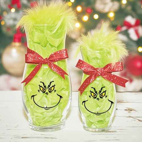 30 Pcs Christmas Face Decal Stickers for Crafts Small 3 Inch Rub on Transfers UV Vinyl Faces Eyes Pitcher Decals for Ornaments Glass Drinking Cups Wood Decorations Balls Party Supplies (hoho30)