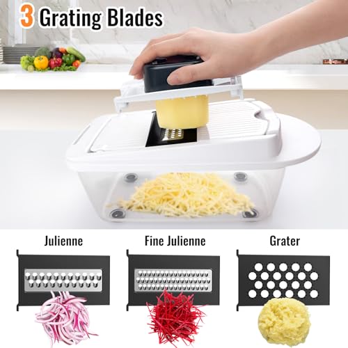 White 12-Blade Food Chopper & Egg Slicer Set - Kitchen Gadget