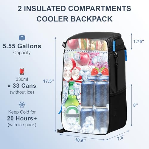 SPARTER Backpack Cooler Insulated 33/49 Can Leakproof Waterproof Bag