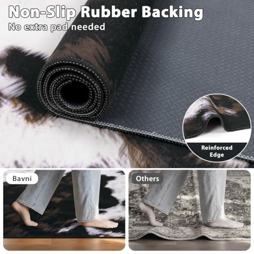 Cow Print Area Rug 6x9 ft Washable Non-Slip for Living Room - Cow Print / 6' x 9' Rectangular