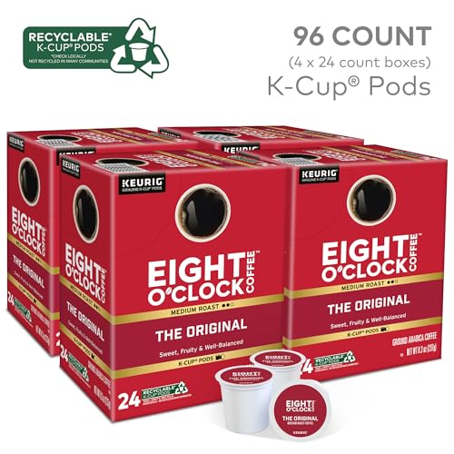 Eight O'Clock Coffee Original Medium Roast K-Cup Pods Pack of 4 - 96 Count