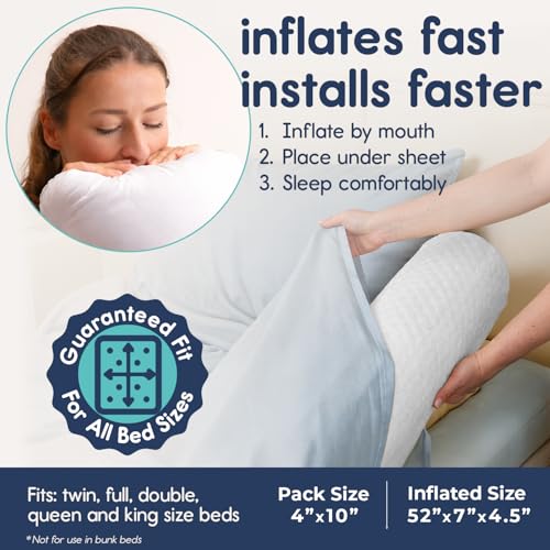 Hiccapop 2-Pack Inflatable Toddler Bed Bumpers for Travel & Home Safety