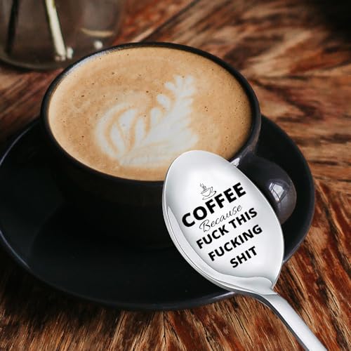 Funny Coffee Spoon Gift for Best Friend - Encouragement Spoon for Women Men - 19.5cm Stainless Steel