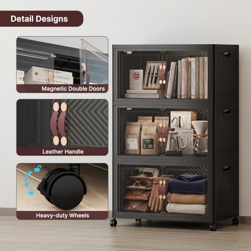 UAMFURI Stackable Storage Bins with Lids, 330QT Lockable Cabinet