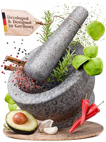 Mortar and Pestle Set - Gray, 2-Cup Capacity for Kitchen and Cooking