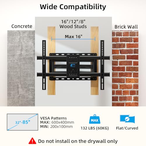 Home Vision Full Motion TV Wall Mount with Soundbar Bracket - 32-85" Variation of THIS listing