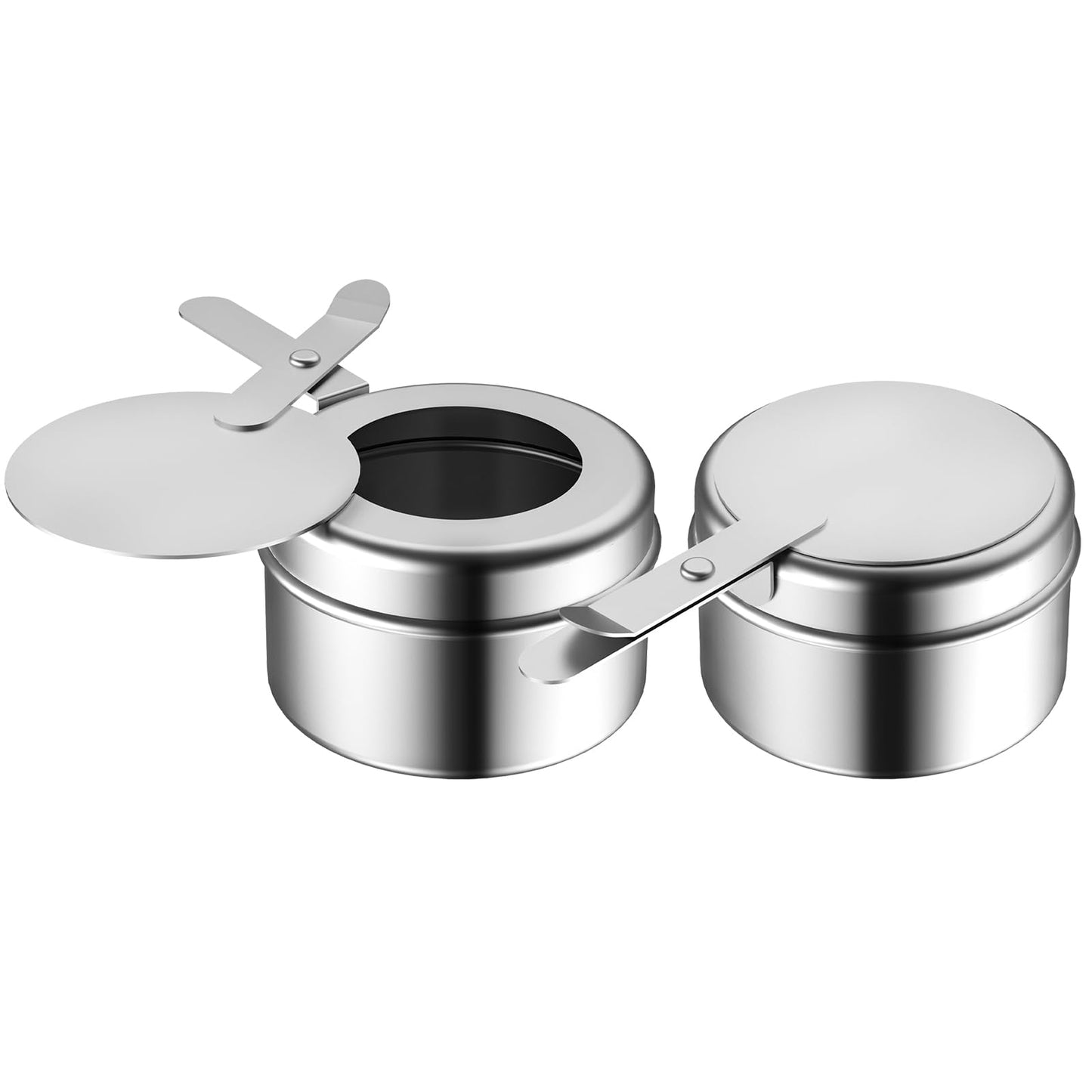 Fasmov 8 Pack Chafing Fuel Holder, Stainless Steel Fuel Holders with Safety Cover, Canned Heat Holder for Chafing Dish, Canned Heat Box Holder for Buffet Barbecue Parties Chafing Dish Buffet