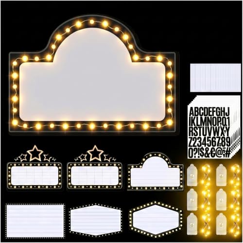 Lighted Wedding Bottle Service Signs Prop with Letter Stickers - Style 1 / Black
