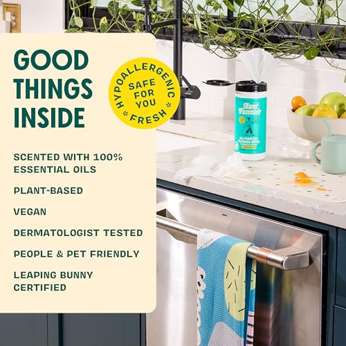 Natural Cleaning Vinegar Wipes Bright Lemon Pack of 6 - Eco-Friendly & Biodegradable