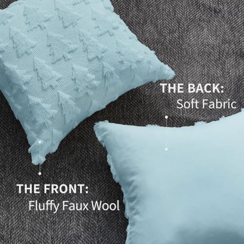 DFXSZ Blue Christmas Tree Pillow Covers 16x16 Set of 2 Home Decor