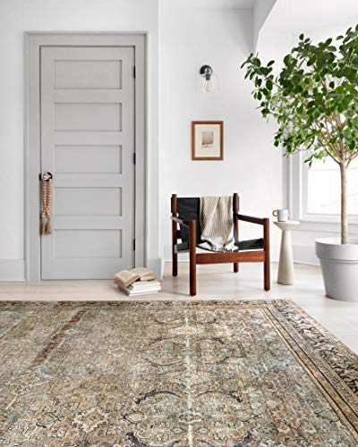 Loloi Layla Olive Charcoal 5' x 7'6" Area Rug - Traditional Boho Design