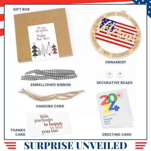 US Veteran Christmas Ornament - Army Veteran Gift from Wife, Daughter, Son - Military Gifts for New Year