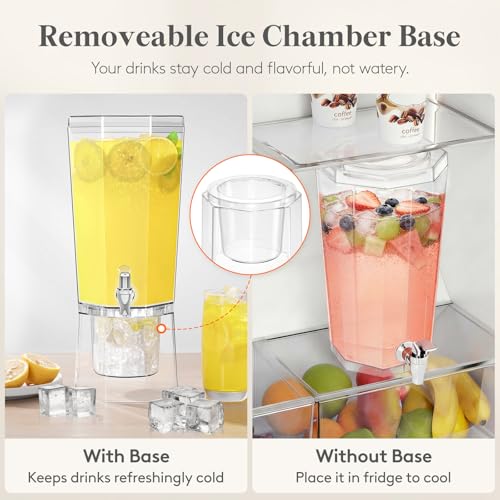 Lifewit 1 Gallon Drink Dispenser Set - Leak-Proof Spigot, 2 Pack, Small