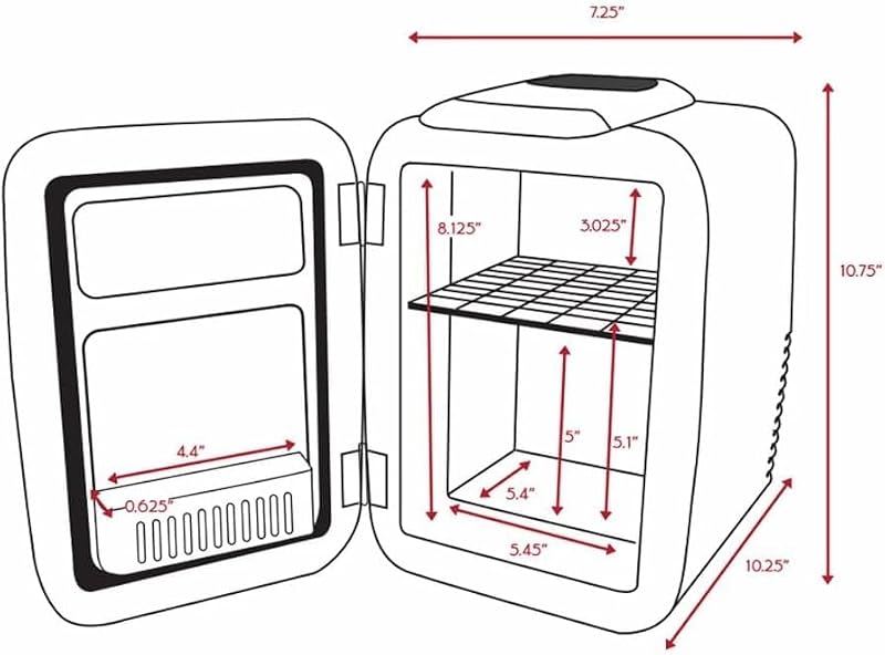 Mini Fridge Cooler & Warmer 4L - Portable Food & Skincare Storage - Black - 12V USB Included