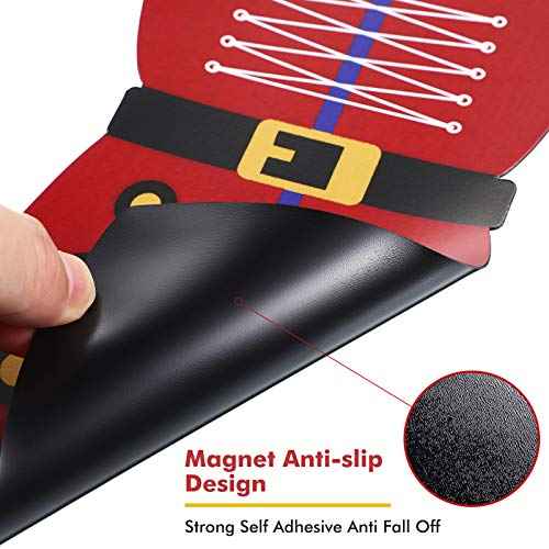 Frienda 10 Pcs Christmas Nutcracker Refrigerator Magnets Xmas Fridge Magnet Stickers Cute Funny Soldier Nutcracker Sign Christmas Holiday Door Garage Office Cabinets Decoration(Classic,Red Blue)