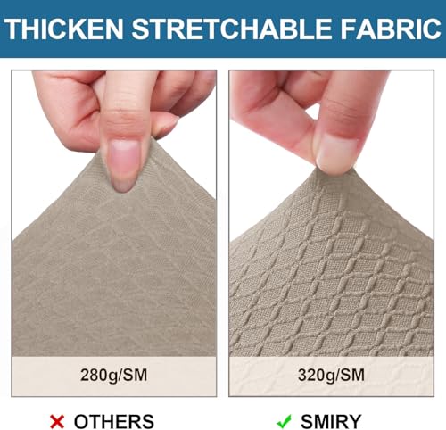 Smiry Waterproof Dining Chair Seat Covers Set of 6 - Taupe