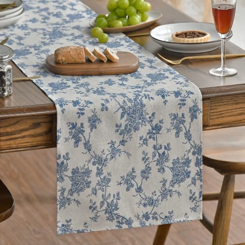 Artoid Mode Dark Grey 13x120 Inch Chinoiserie Table Runner