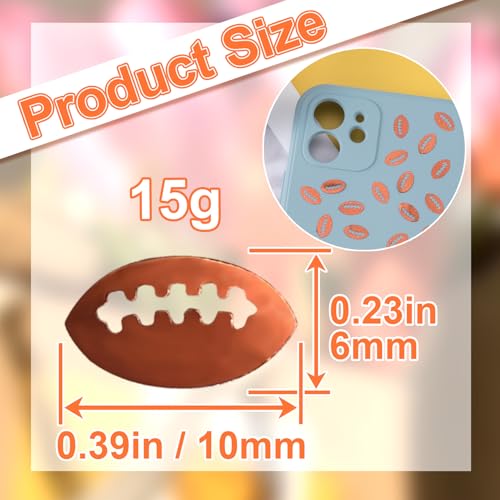 15 Grams Glitter Football Confetti, Sparkle Rugby Ball Shaped Rave Confetti for Parties, Festivals, Nail Body Decoration Accessories (Brown)