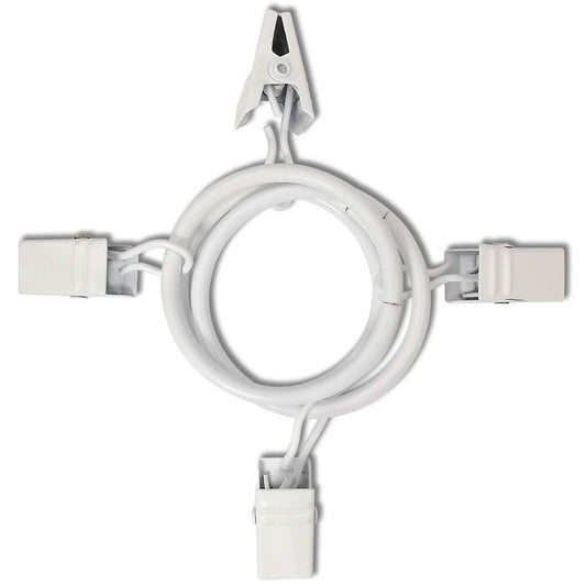 AMZSEVEN 40 Pack Curtain Rings with Clips, Drapery Clips with Rings, Drapes Rings 1.26 in Interior Diameter, Fits up to 1 in Curtain Rod, White