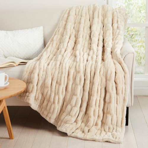 Summer Sand Micro Plush Throw Blanket - 50x60 Inches - Beige